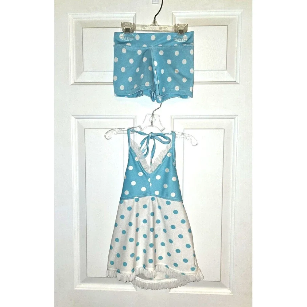 Polka Dot Halter Top & Shorts Small Dancewear / Costume Set Y2K Vintage Cutesy